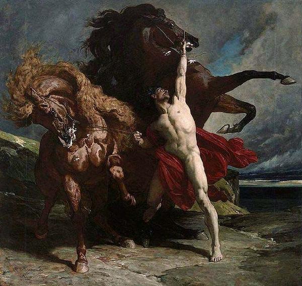 Henri Regnault Automedon with the Horses of Achilles Sweden oil painting art